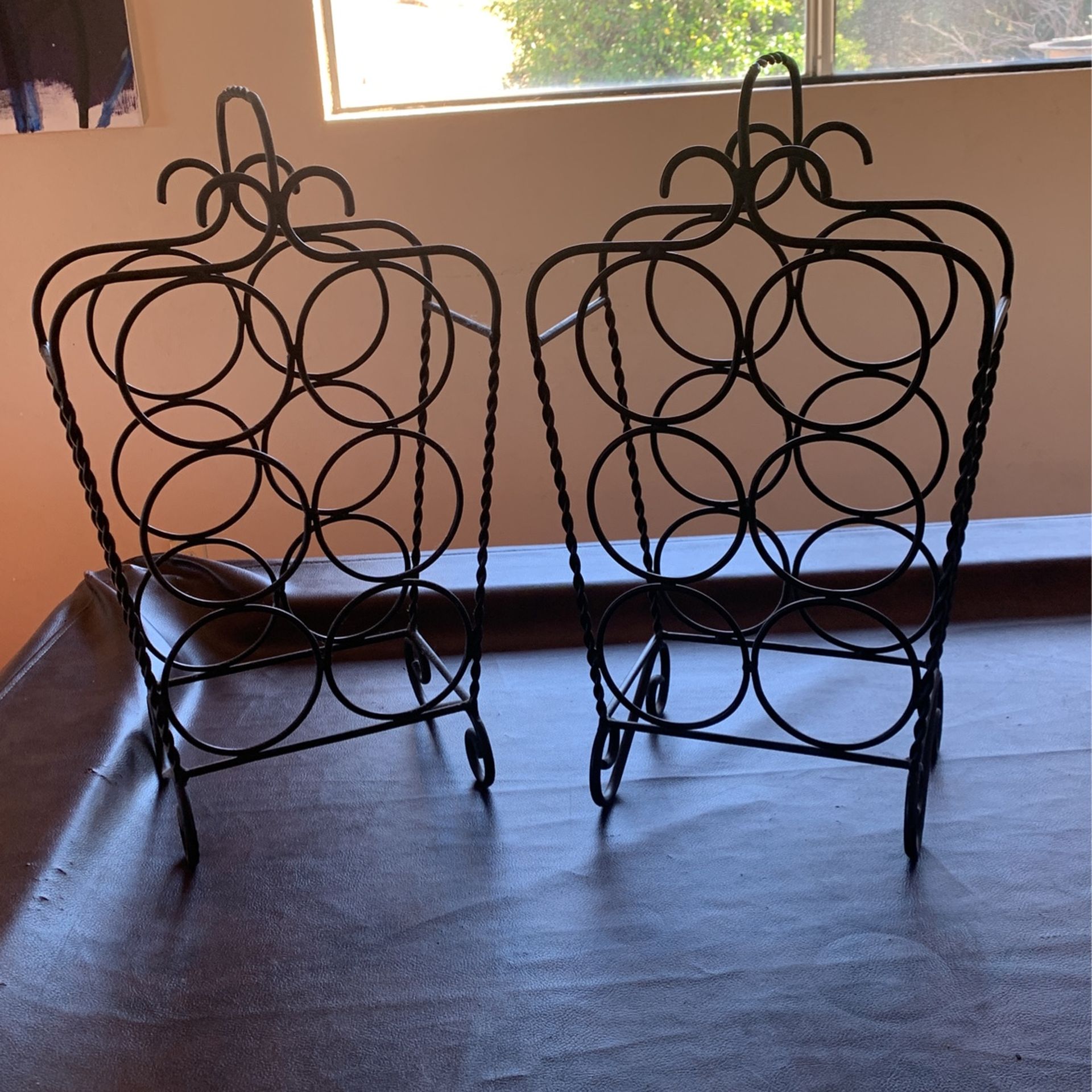 Black Metal Wine Racks Set Of 2