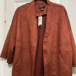 New!!!!!!Womens Joan Vass Faux Leather Jacket 