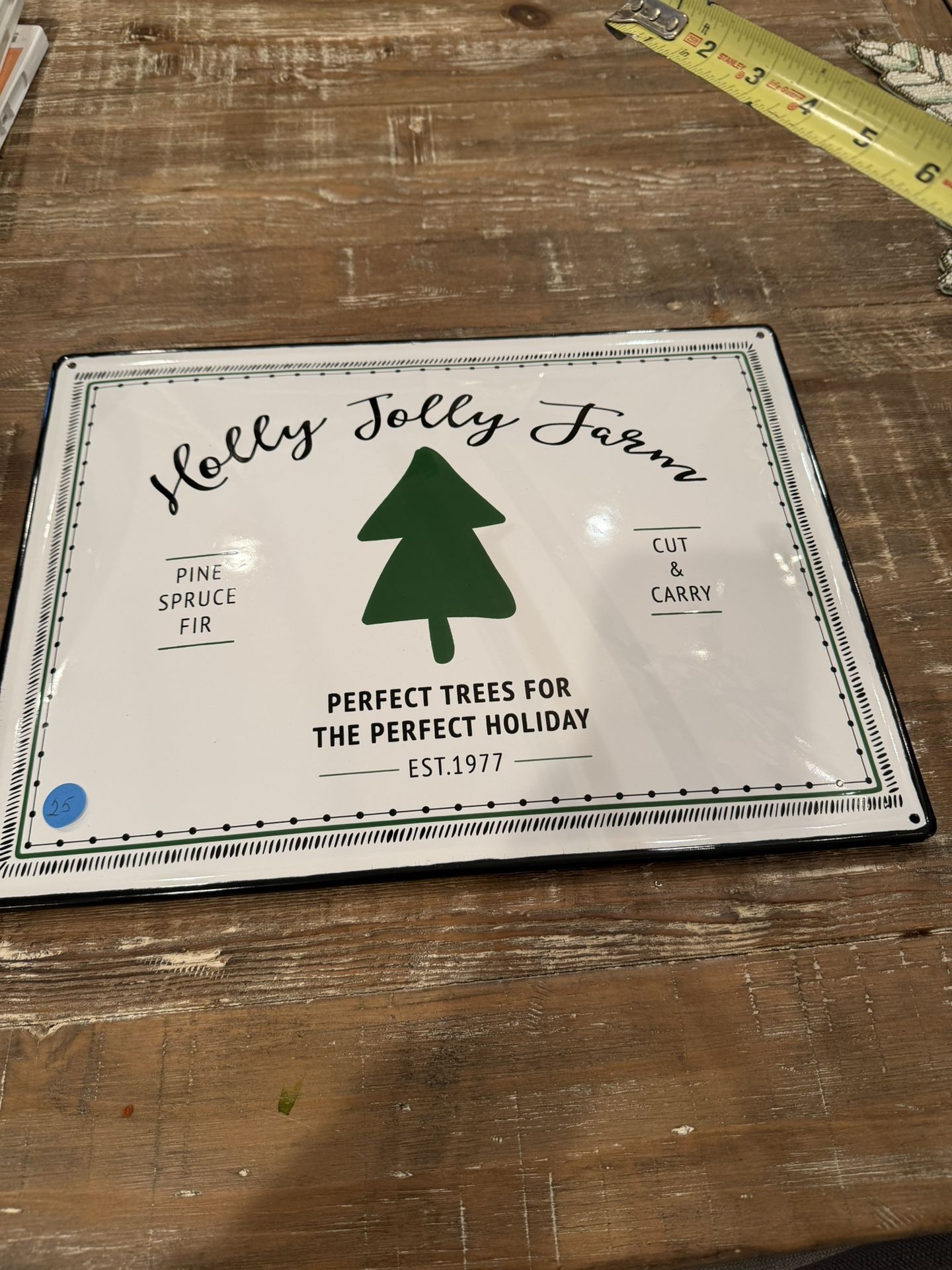 Porcelain Christmas Sign