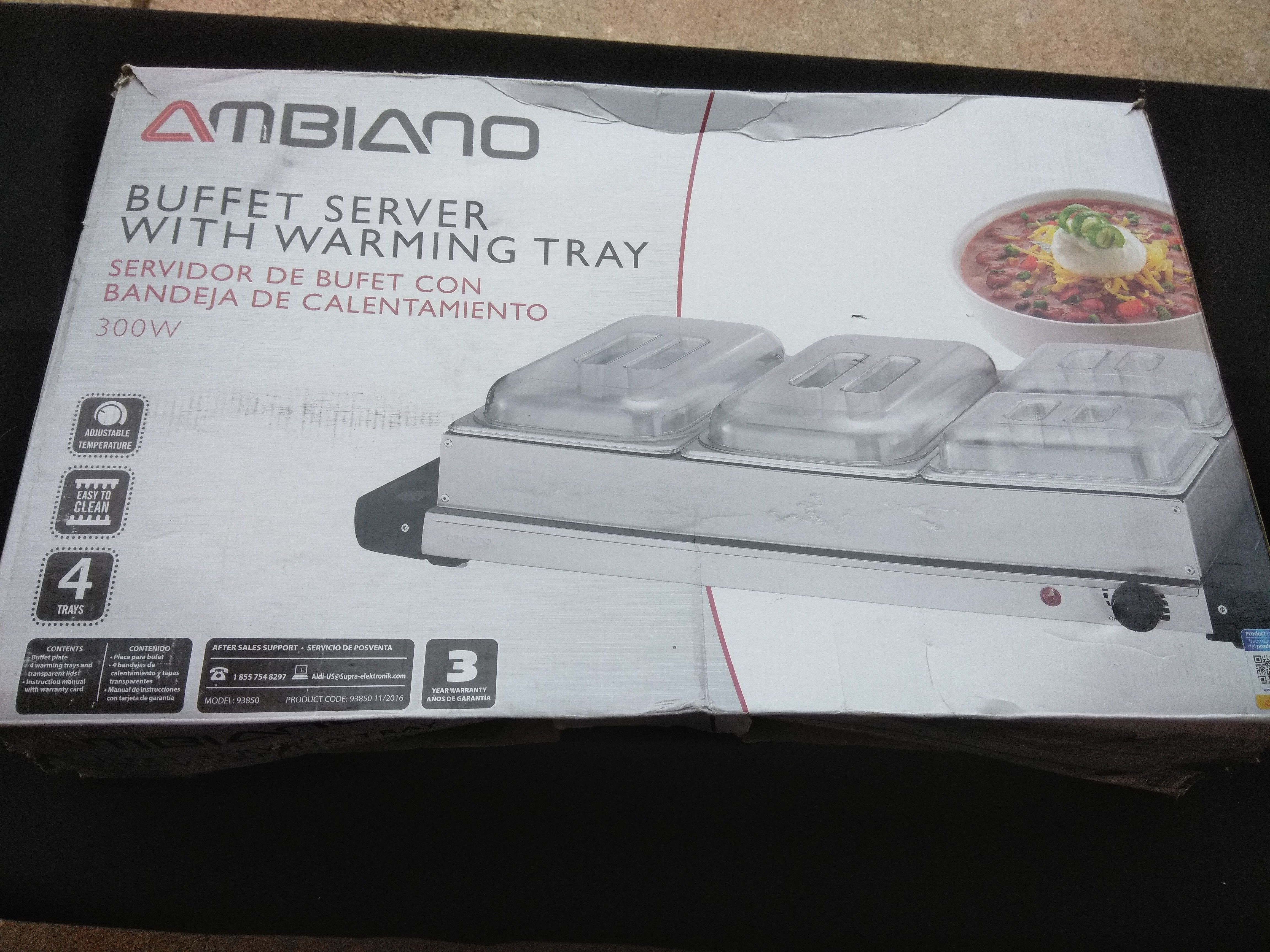 Ambiano Buffet Server 4 Trays with Warming Tray