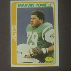 Topps 1978 Marvin Powell New York Jets N.Y. #141 Tackle  Football Card Vintage Collectible Sports NFL
