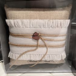 Rustic Romance Ring Bearer Pillow, Pen & Kissing Ball SET