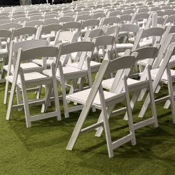 NEW  White Resin Folding Chair: Ideal for Indoor Outdoor Mesas Sillas Para Fiesta Events, Parties, and More