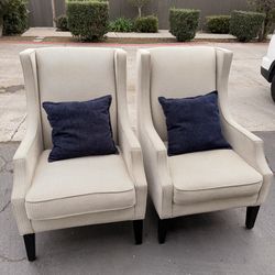 Custom Metropolitan Wingback Chairs – Designer Fabric – Made in USA (Pair)