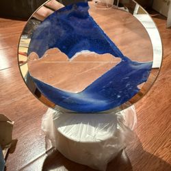 6/2 Moving Sand Art Picture Decor, 3D Deep Sea Sandscape Liquid Motion, Round Glass Frame Display Flowing Sand,Relaxing Home and Office Decorations