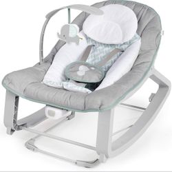 Ingenuity Keep Cozy 3-in-1 Grow with Me Vibrating Baby Bouncer, Seat & Infant to Toddler Rocker, Vibrations & -Toy Bar, 0-30 Months Up to 40 lbs (Weav