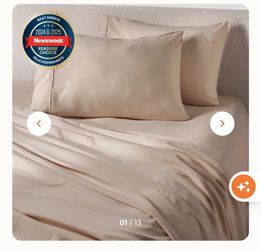 Peachskin Sheets 1500 thread count in cream size cali king