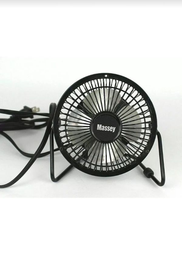 4” Massey Desk High Velocity Floor Fan Model MF 4 Black Adjustable