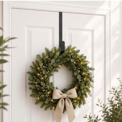 Sattiyrch 15” Over-the-Door Wreath Hanger Holds Up To 22 lbs
