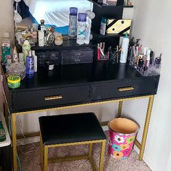 Vanity With Mirror, Two BedSide Tables 