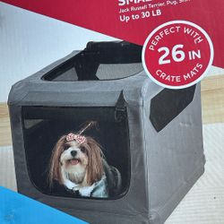 Folding Soft Dog Crate, 3 Door Pet Kennel