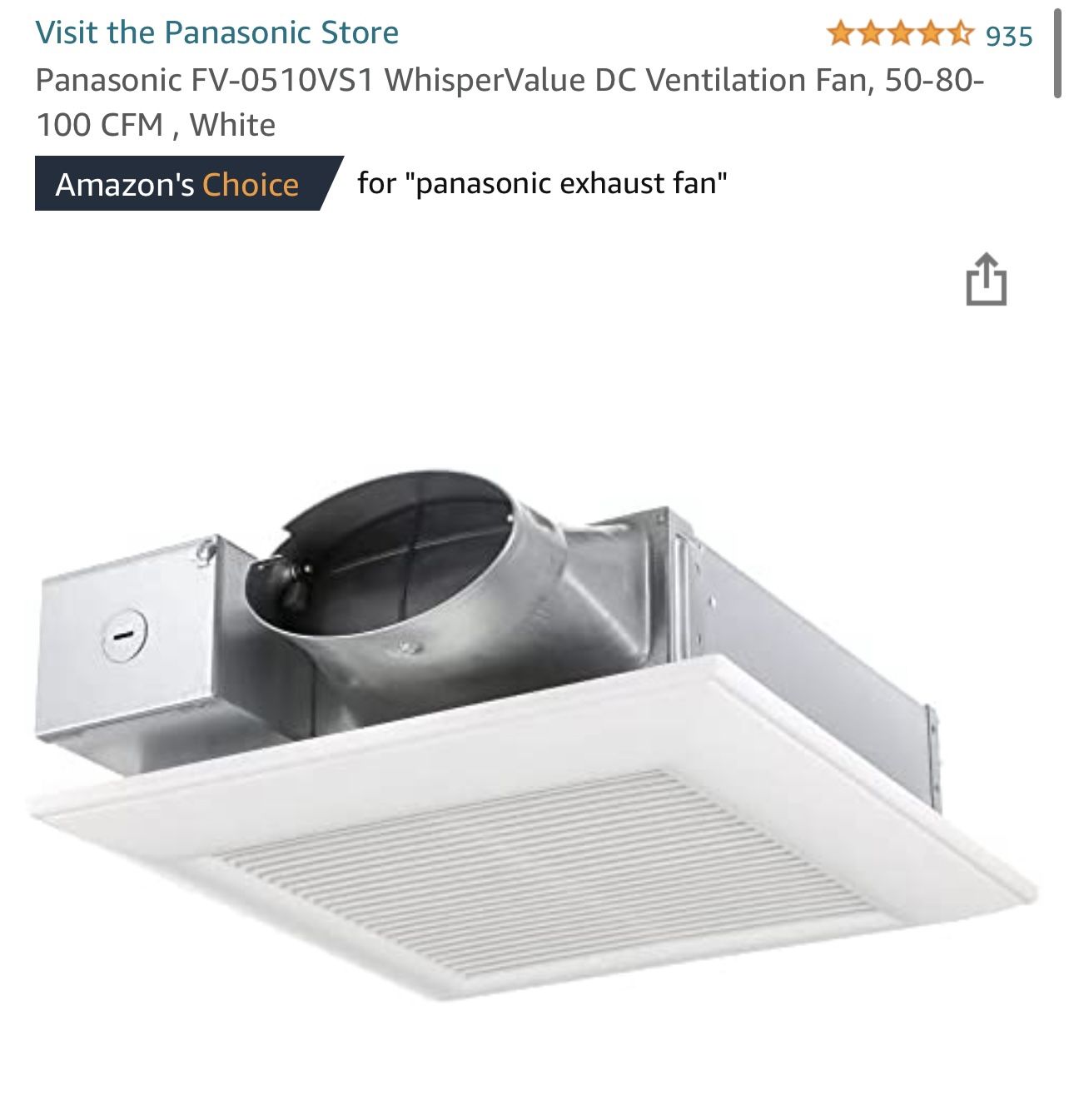 Panasonic Ventilation Fan 