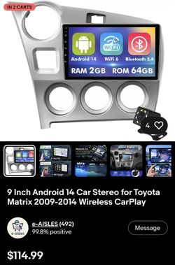 Wireless CarPlay Toyota Matrix 2009-2014