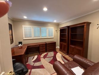 Executive Cherry Wood Office Set – Desk, Bookcases & File Cabinet