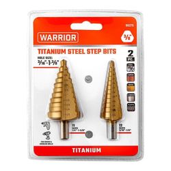 Titanium Step Drill Bit Set #4 (12-Steps), and #5 (11-Steps)