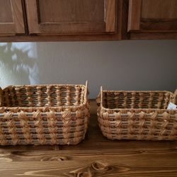Woven Baskets - Set of 2 / New with Tags