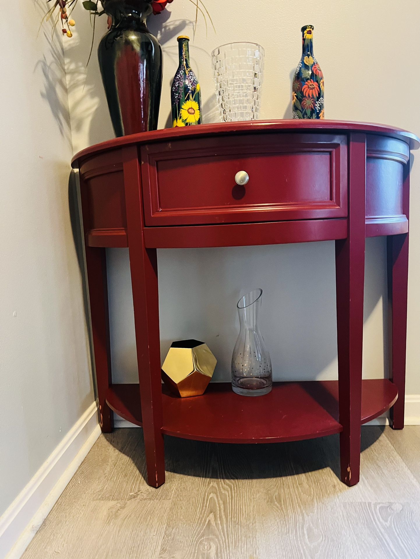 Beautiful Red Console table for $85