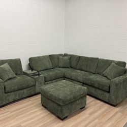 The Belmont Sectional Sofa (Forest) — Delivery Available!