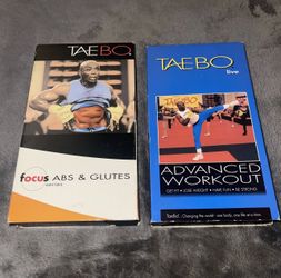 Tae Bo Kick Boxing Billy Blanks Set of 2 VHS Fitness Workout Tapes Gently Used