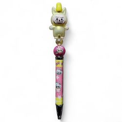 Labubu Beaded Ballpoint Twist Pen Yellow