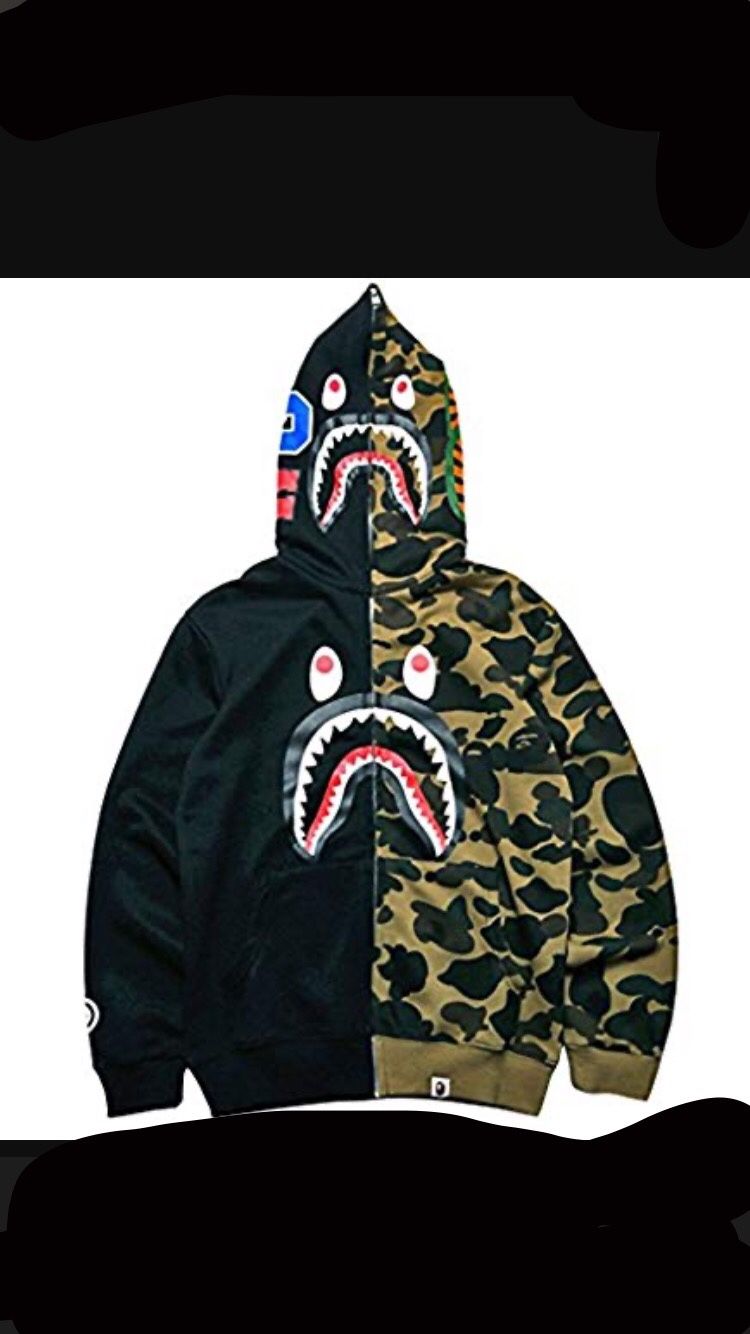 Shark Ape Bape camo mens hoodie