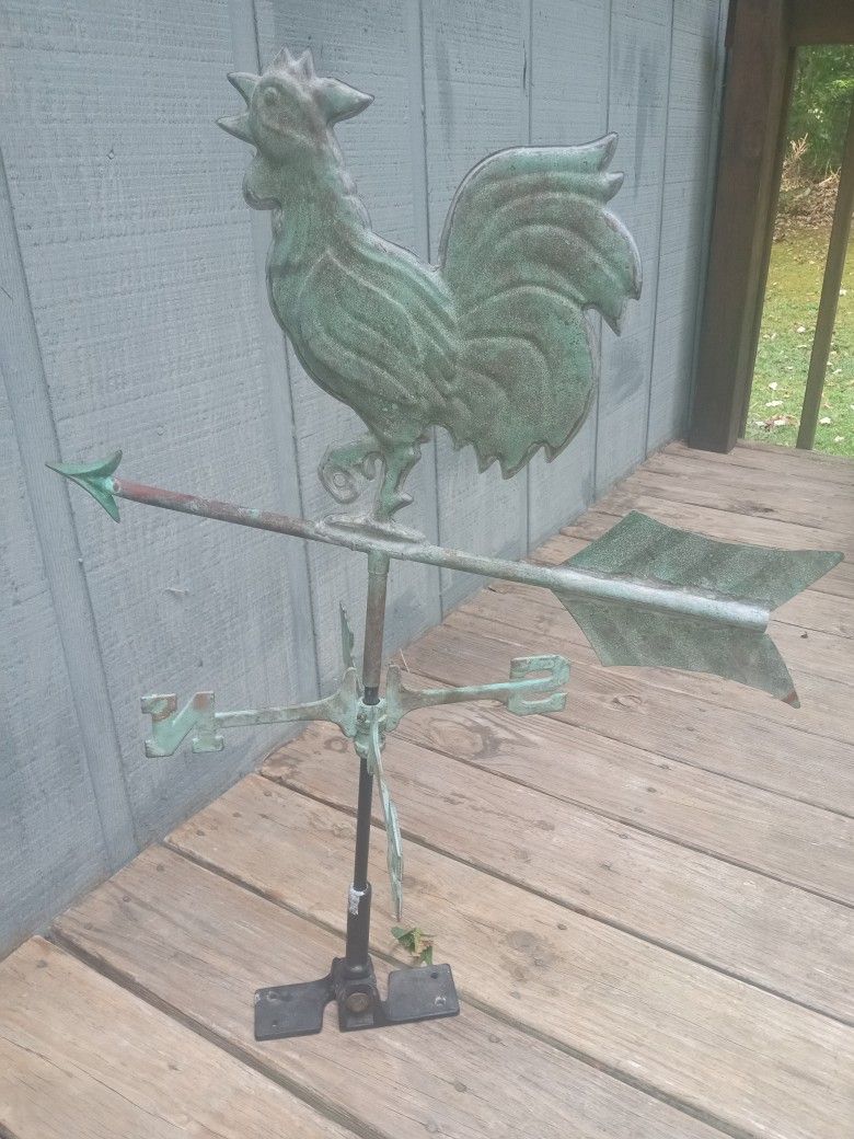 Antique Copper Rooster Weathervane