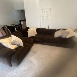 Sofa Sectional Dark Brown 