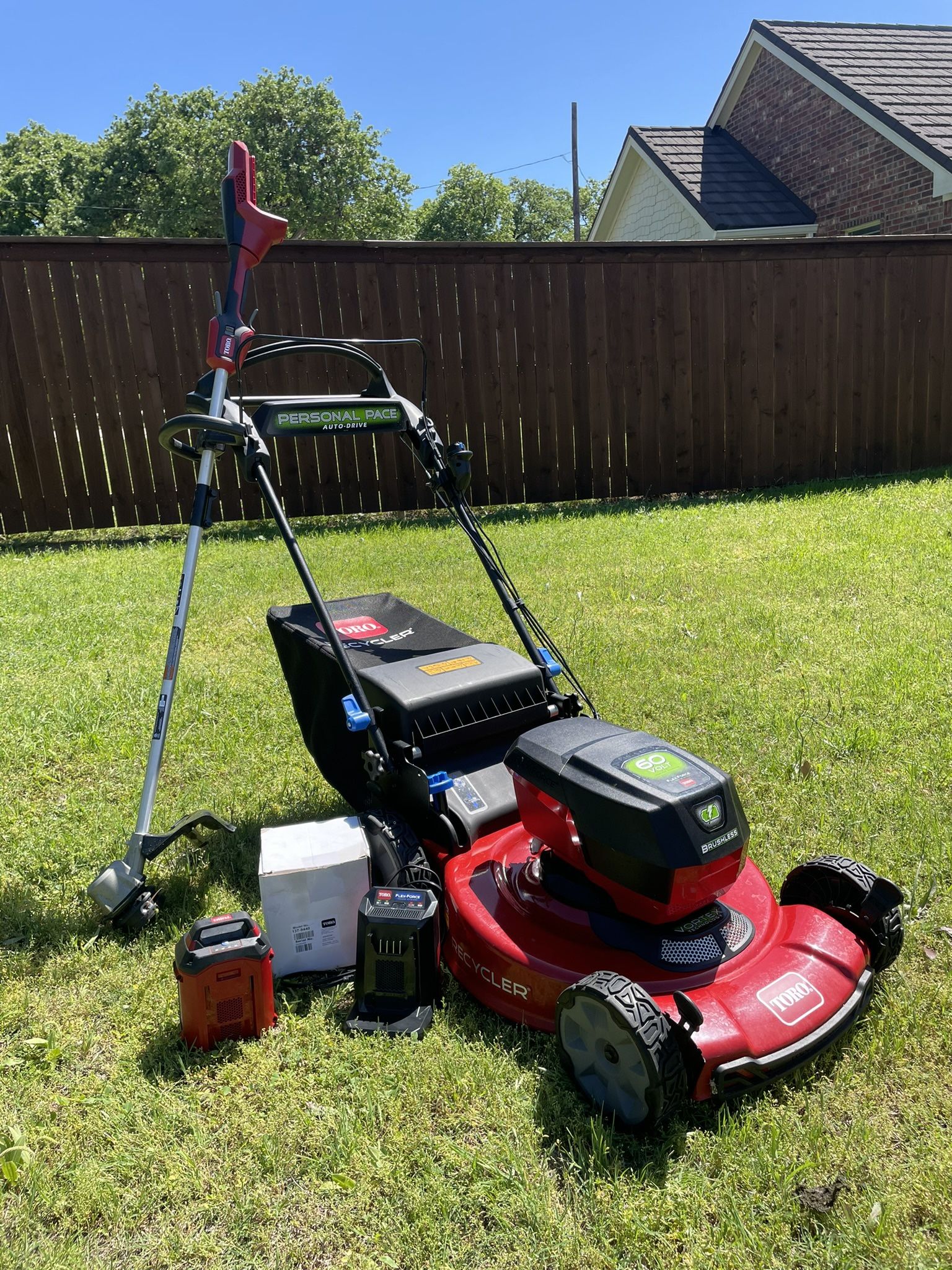 60v Toro Lawn Mower and Weed Eater 