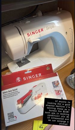 Singer Simple Sewing Machine with Singer Stitch Sew Quick handheld machine