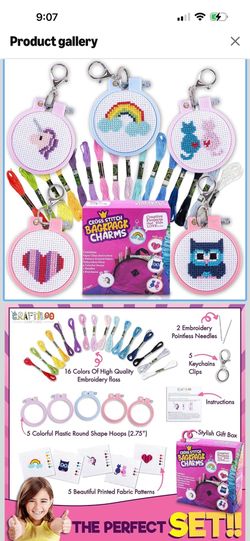 CRAFTILOO Cross Stitch Kit for Kids