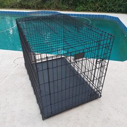 Dog Crate Dog Cage Pet Crate XL Folding Metal Wire Pet Cage Double Door Indoor Outdoor Dog Kennel