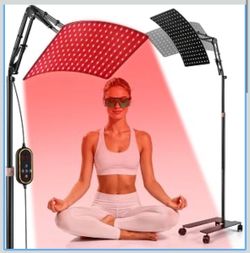Red Light Therapy for Body, Infrared Light Device with Stand, 320×660nm & 160×850nm Near Infrared, Dimmable Timer Pulse, Home Use Eye Protection Goggl