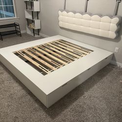 IKEA King Size Platform Nordli Bed with Storage