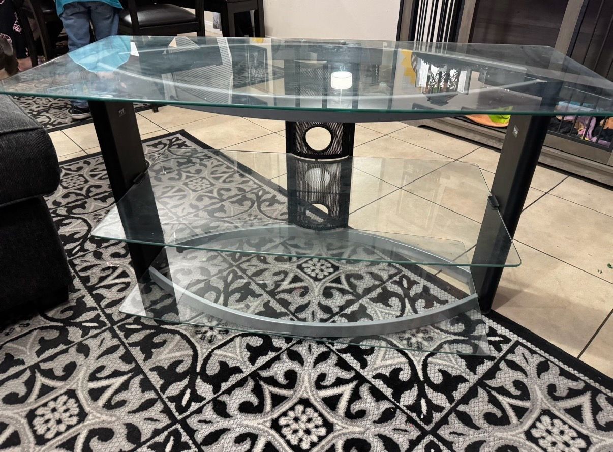 3 tier glass tv stand