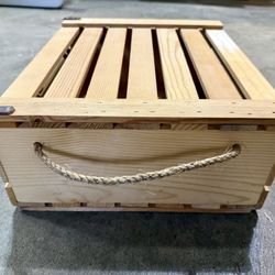 Handmade Wooden Box With Hinge Lid 