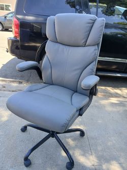 Gray Leather Executive Office Chair