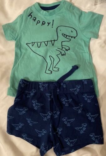 Unisex Dinosaur Print T-shirt/Shorts Set 0-3 Months BNWOT