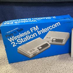 Vintage Realistic Radio Shack Wireless FM Intercom WORKS! Original Box #43-207c