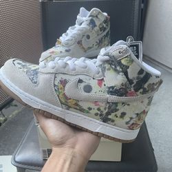 nike x supreme rammellzee dunk sb high size 7, 9.5