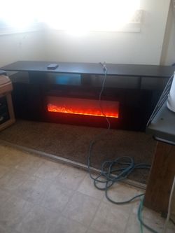 TV Stand with Electric Fireplace Insert