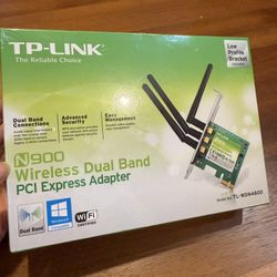 NEW TP-Link TL-WDN4800 N900 Dual Band PCI Express WiFi Adapter 2.4/5GHz Sealed