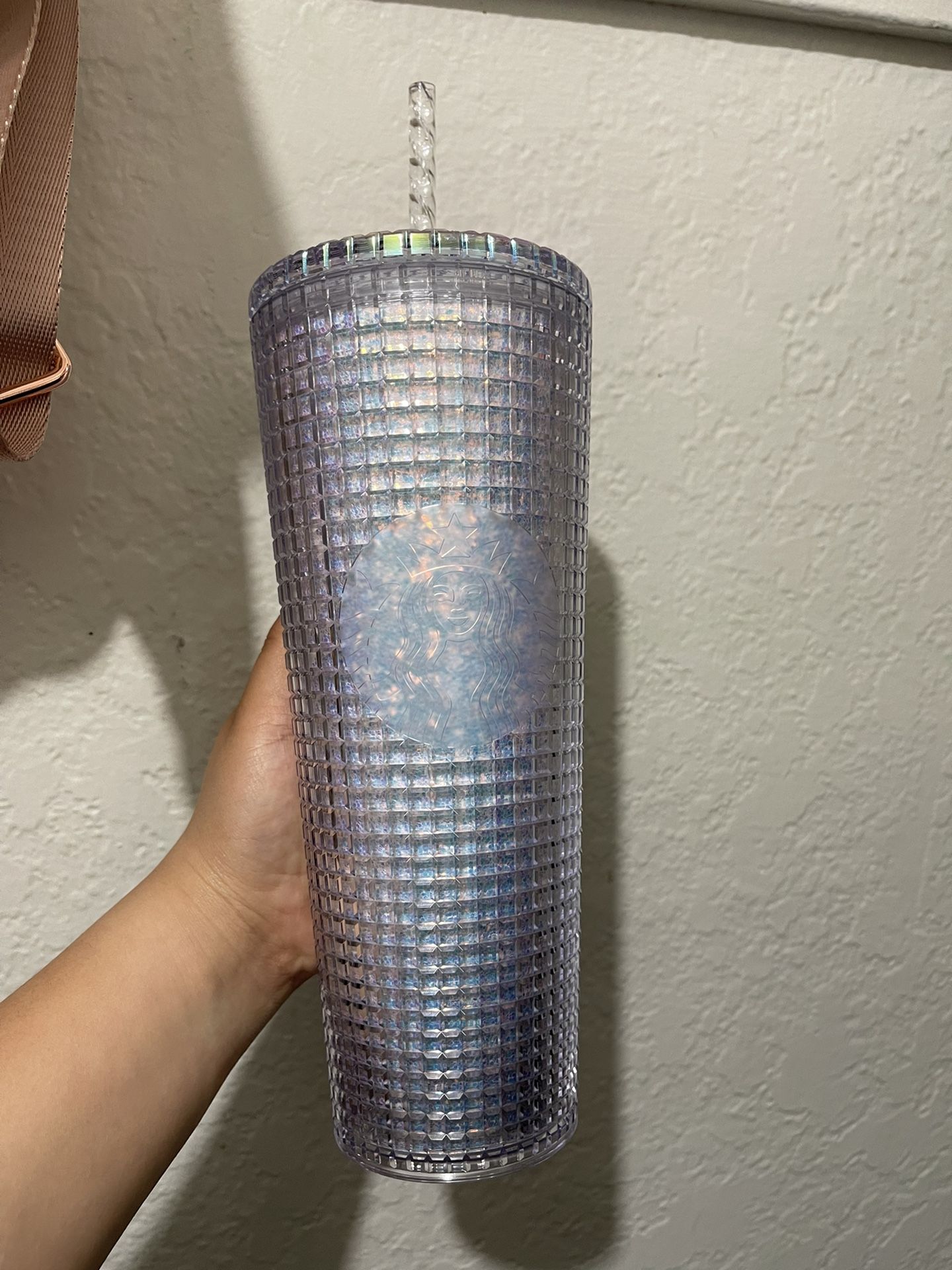Grey Glitter China Grid Starbucks Cup