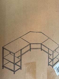 L-Shaped Corner Desk with Shelves