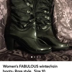 Women’s FABULOUS winter/rain boots- Rare style.  Size 10