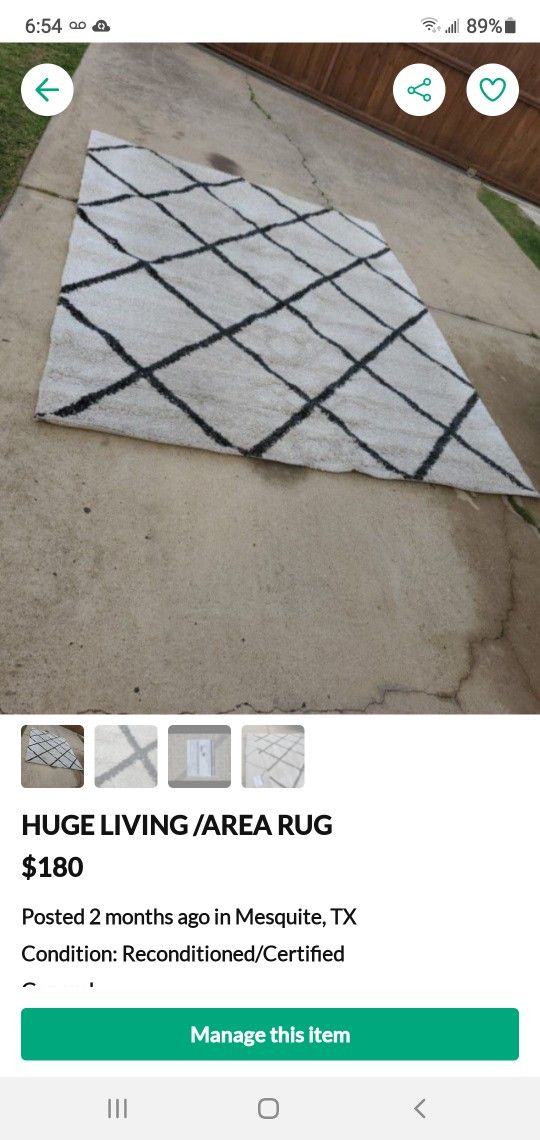 Huge Area/living Rug Must Go!!!