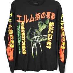 A Nightmare on Elm Street Freddy Krueger Long Sleeve Graphic T-Shirt Sz Large $30