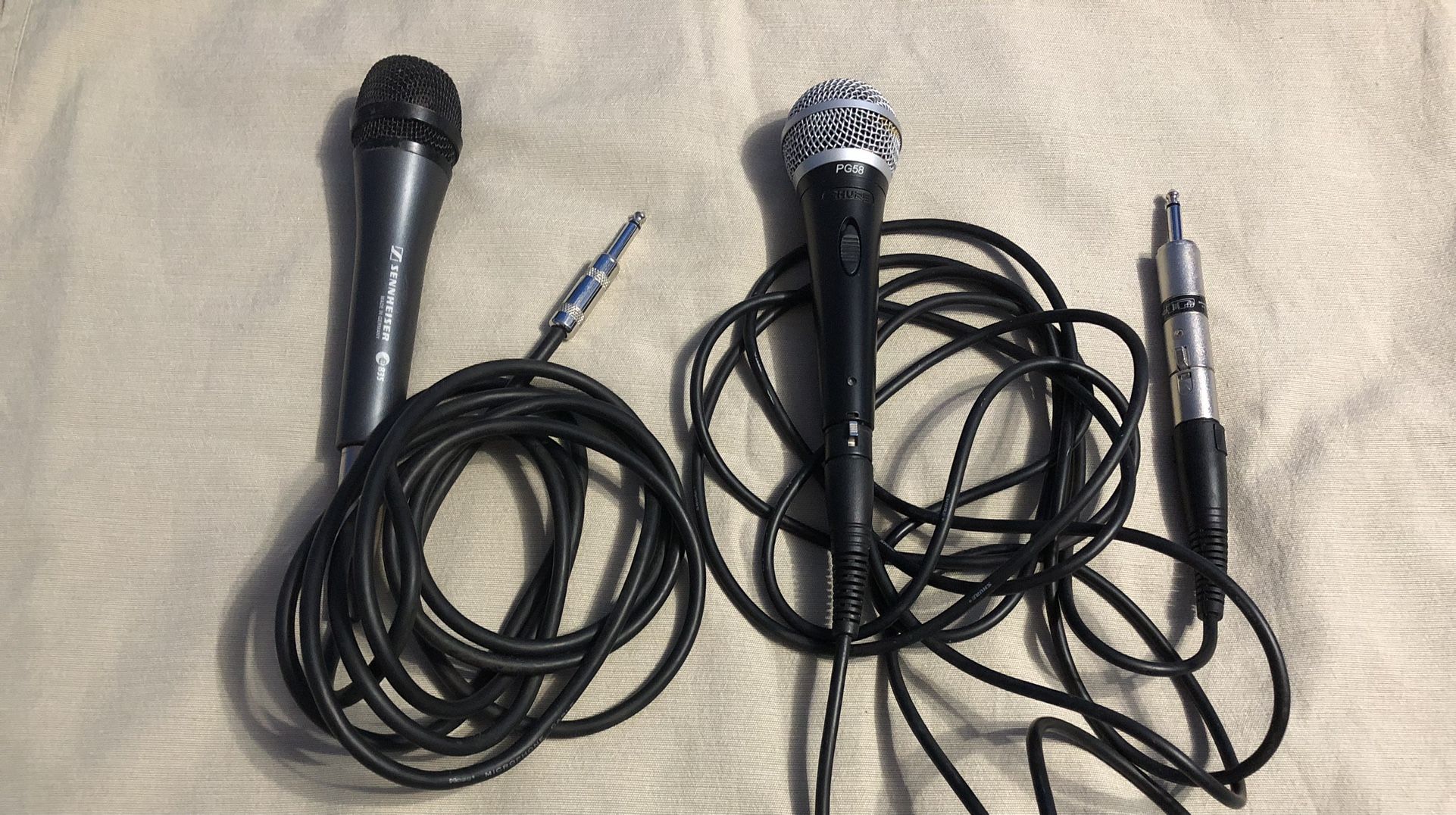 Sennheiser E835 & Shure PG58 Vocal Microphones (2 for $100)