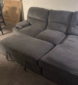 Gray Fabric Sectional Sofa with Chaise $100