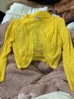 Yellow Knit Cardigan Size Small