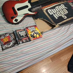 PS3 Guitar Hero Bundle Complete With Cherry Red Guitar And Dongle